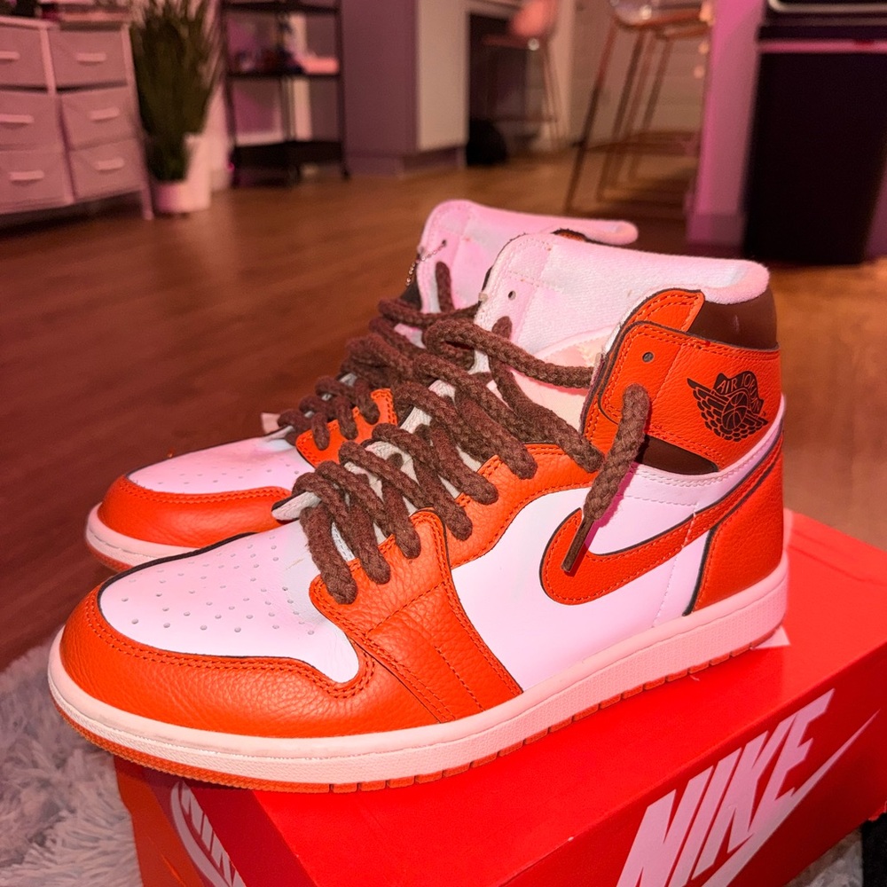 Nike High-Top Sneakers in Orange and White